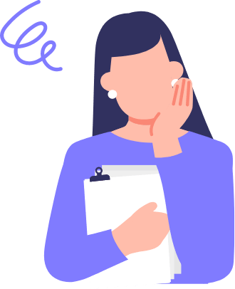 悩んでいる女性のイラスト